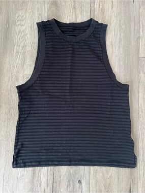 lululemon athletica Black Ribbed Muscle Tee
